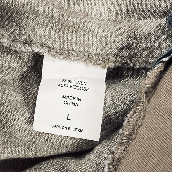 SOHO New York & Company Street Straight Leg Pants Gray Linen Blend Flowy Beach - Picture 13 of 13